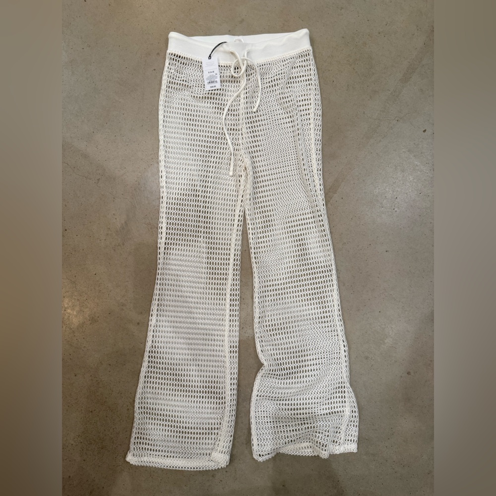 Shade & Shore Cream Crochet Pants